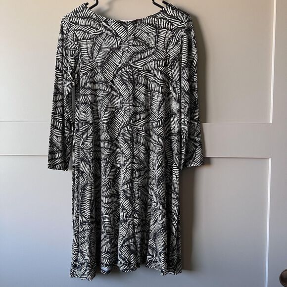 Hourglass Lilly Dress Womens XS/S Leaf Print Long Sleeve Midi Rayon Made in USA - Picture 2 of 12